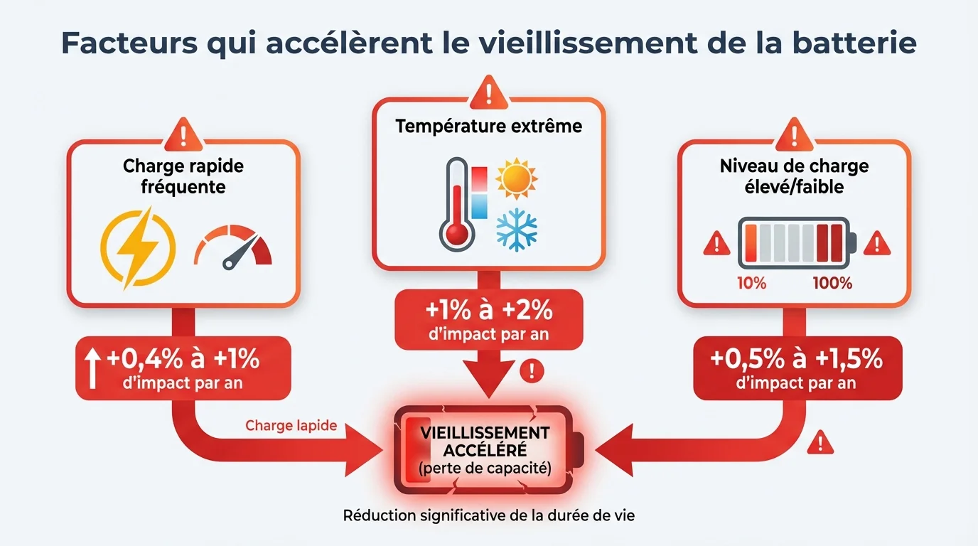 Facteurs qui accélèrent le vieillissement de la batterie